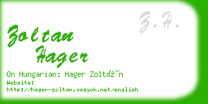 zoltan hager business card